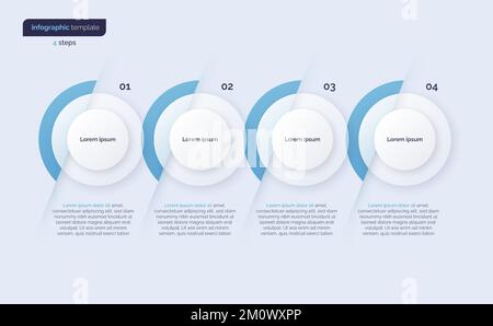 Vector minimalistic infographic template composed of 4 circles Stock Vector