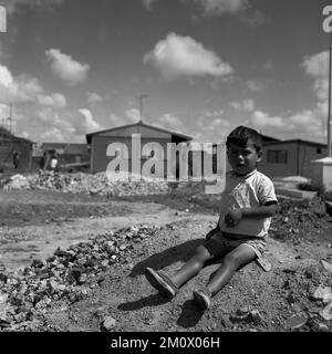 Poor children at Villa Miseria (Misery Village) at Buenos Aires outskirts, circa 1960 Stock Photo