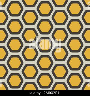 Hexagon honeycomb seamless background. Simple seamless pattern of bees ...