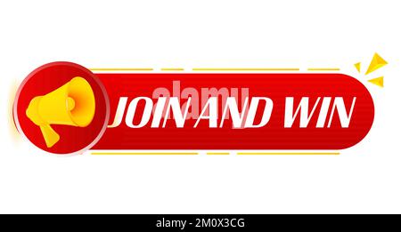 Megaphone with join our team on white background. Megaphone banner. Web design. Vector Stock Vector