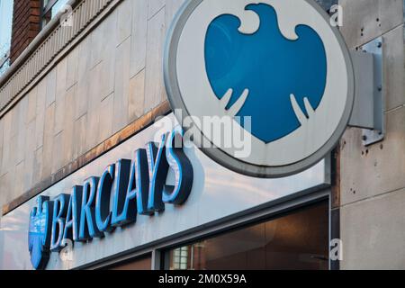 Barclays bank, sign. Stock Photo