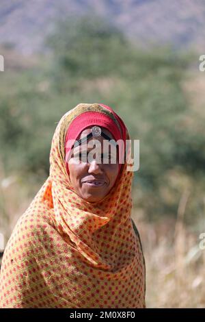 Eritrean woman in a remote village near Keren Stock Photo