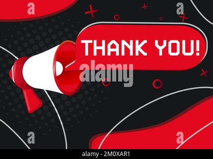 Thank You. Hand Holding Megaphone With Speech Bubble Stock Vector