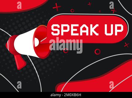 Speak Up. Hand Holding Megaphone With Speech Bubble Stock Vector