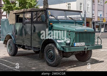 Vintage car Borgward B 2000 AO, all-wheel drive with petrol engine, Kübelwagen, off-road vehicle, military vehicle of the German Armed Forces, lorry, Stock Photo