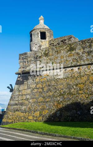 Castle of St. Blaise, the historic town of Ponta Delgada, Island of Sao Miguel, Azores, Portugal, Europe Stock Photo
