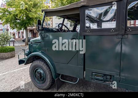 Vintage car Borgward B 2000 AO, all-wheel drive with petrol engine, Kübelwagen, off-road vehicle, military vehicle of the German Armed Forces, lorry, Stock Photo