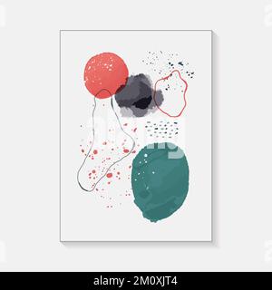 One vector abstract poster painted with watercolor. Stock Vector