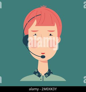 Avatar for one office worker hair young woman. Stock Vector