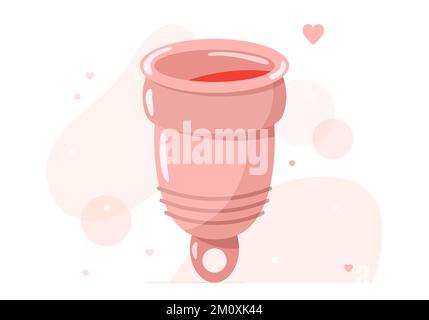 Concept on women theme. Ecoco menstrual cup, environmentally-friendly hygiene product. Stock Vector