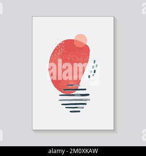 One abstract watercolor vertical poster. Design your apartment with love. Stock Vector