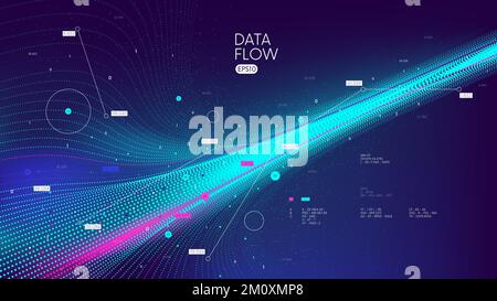 Database organization visualization analytics and statistics of digital information, innovative processing and analysis of unstructured big data strea Stock Vector