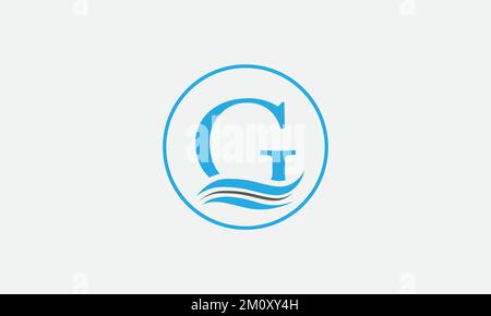 Water wave logo letters vector and water wave symbol icon letter Stock Vector