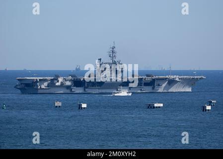 Kanagawa Prefecture, Japan - October 21, 2007: United States Navy USS Kitty Hawk (CV-63), Kitty Hawk class aircraft carrier. Stock Photo