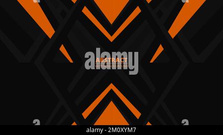 Black abstract background with grey and orange shapes and lines. Black and orange modern sports or gaming futuristic abstract background. Vector Stock Vector