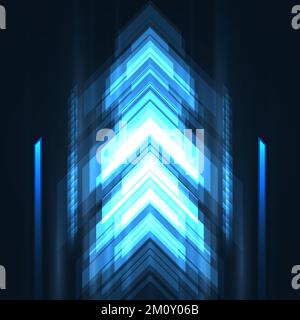 Blue arrows high-speed movement futuristic abstract concept technology background. Dynamic motion hi tech digital blue arrows and stripes. Vector Stock Vector