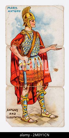 Vintage Playing Card Illustration of Shakespeares Mark Antony from Antony and Cleopatra Stock Photo