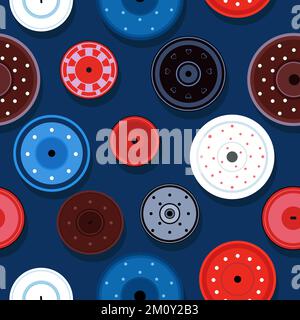 Colorful pot lids vector seamless pattern Stock Vector