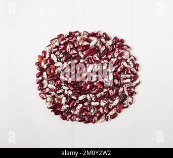 red kidney beans.white background.top view Stock Photo