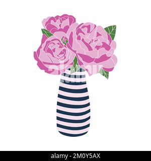 Flowers in vase. Vector illustration. Stock Vector
