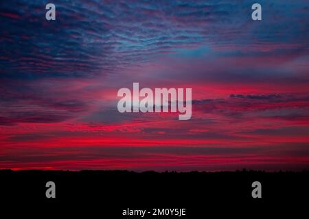 Beautiful sky background with clouds after sunset Stock Photo