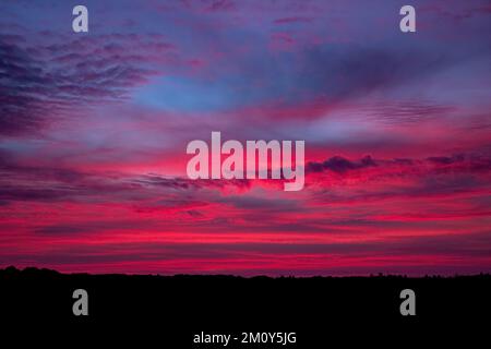 Beautiful sky background with clouds after sunset Stock Photo