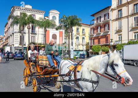 Horse carriage ride through Piazza Tasso, Sorrento (Surriento), Campania Region, Italy Stock Photo