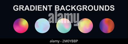 Set of 5 different gradient texture backgrounds - Vector illustration ...