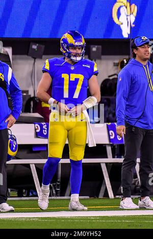 Inglewood, CA. 8th Dec, 2022. Los Angeles Rams wide receiver Van Jefferson  #12 makes the catch for the go ahead touchdown as Las Vegas Raiders  cornerback Sam Webb #27 defends in action