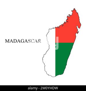 Madagascar map vector illustration. Global economy. Famous country. Eastern Africa. Africa. Stock Vector