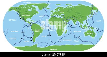 Map Of Tectonic Plates And Boundaries Illustration Stock Vector Image Map Of Tectonic Plates And Boundaries Illustration 2m0yp3p
