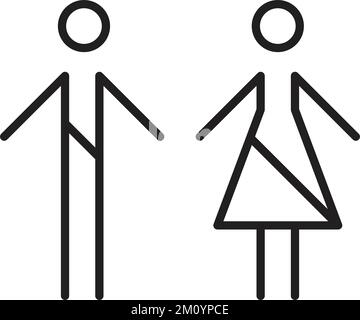 Toilet sign vector with man and woman symbol in a glyph pictogram illustration Stock Vector