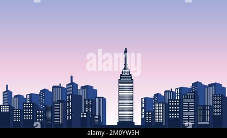 Vector background of Torre Latinoamericana buildings in urban corner ...