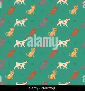 Seamless pattern with dogs flat design Stock Vector Image & Art - Alamy