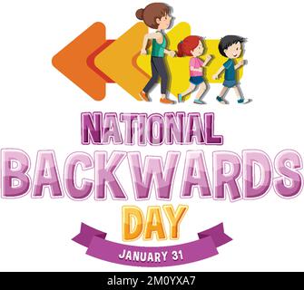 National backward day banner design illustration Stock Vector