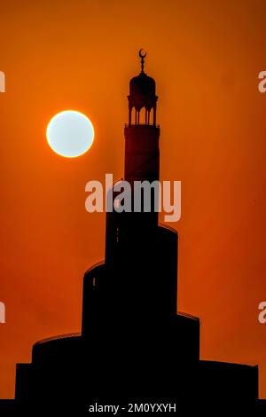 Doha, Qatar - December 9, 2022: The mosque of Katara and tower, one of ...