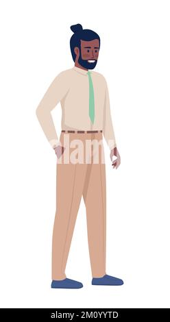 Smiling manager semi flat color vector character Stock Vector