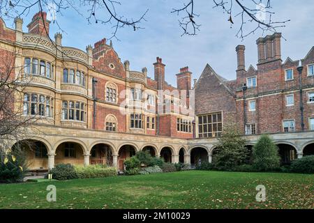 Cloister Court, Sidney Sussex college, University of Cambridge, England. Stock Photo