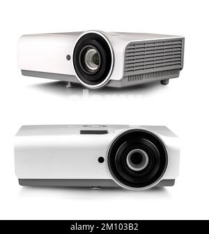 The White multimedia projector isolated on white background Stock Photo