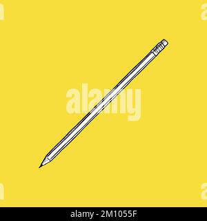 Pencil Icon, Detailed Drawing, Office Concept, Sketch and Vintage Style. - Vector. Vector illustration Stock Vector