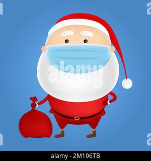 Santa Claus in mask. Vector illustration. Stock Vector