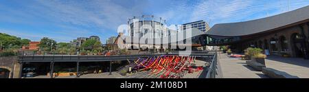 Coal Drops yard panorama, retail and entertainment development, north of Kings Cross, Stable Street, Camden, London, England, UK, N1C 4DQ Stock Photo