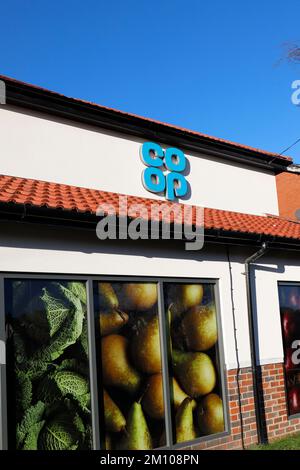 Coop Grocery store at Adel which delivers bots groceries in Adel, Leeds. - A 3 month trial Stock Photo