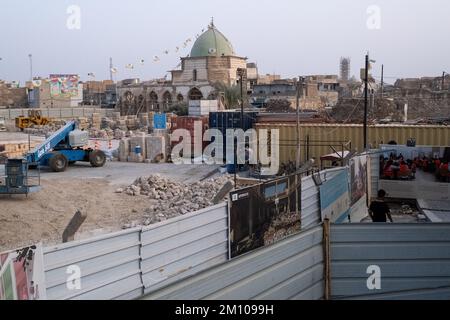 Iraq, Mosul on 2022-10-18. The city of Mosul and the heritage of its historic city centre under reconstruction after being the capital of the Islamic Stock Photo