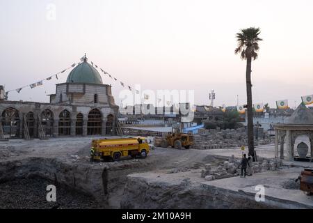 Iraq, Mosul on 2022-10-18. The city of Mosul and the heritage of its historic city centre under reconstruction after being the capital of the Islamic Stock Photo