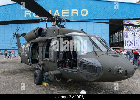 A closeup shot of a Sikorsky UH-60 Black Hawk helicopter at Bucharest International Air Show Stock Photo