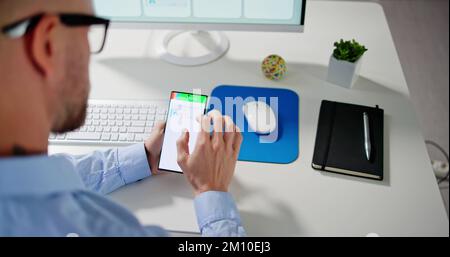 Kanban Scrum Schedule Board Plan App On Phone Stock Photo