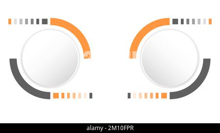 white grey circle technology background abstract. technology with line digital color grey, orange, dot, hi-tech, vector. circle technological for web Stock Vector