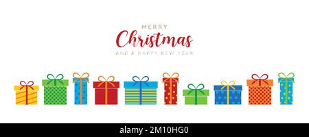 Christmas Present, Gift, Box Border. One Continuous Line Drawing of Gifts  or Boxes. Line Art Simple Background, Border Stock Vector - Illustration of  line, horizontal: 197784737