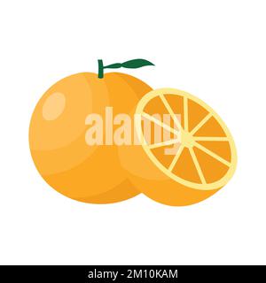 Orange Flat design clip art vector illustration isolated on a white background Stock Vector